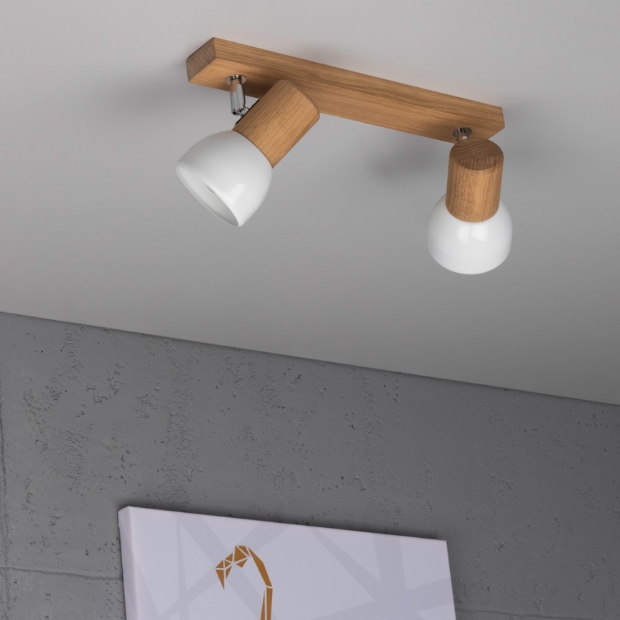 Σποτ φωτιστικό SVENDA 2xE27/60W/230V δρυς