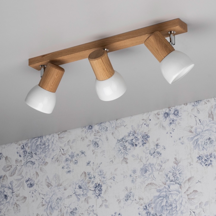 Σποτ φωτιστικό SVENDA 3xE27/60W/230V δρυς