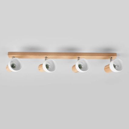 Φωτιστικό σποτ SVENDA 4xE27/60W/230V δρυς/λευκό