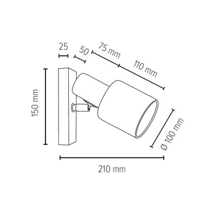 Προβολέας τοίχου TREEHOUSE 1xE27/25W/230V