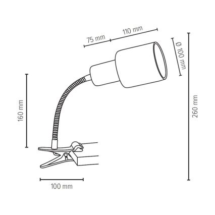 Λάμπα με κλιπ TREEHOUSE 1xE27/25W/230V δρυς