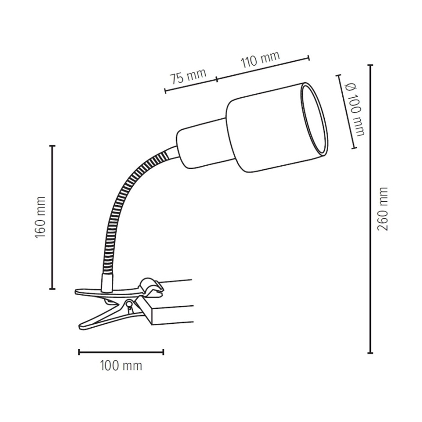 Λάμπα με κλιπ TREEHOUSE 1xE27/25W/230V δρυς