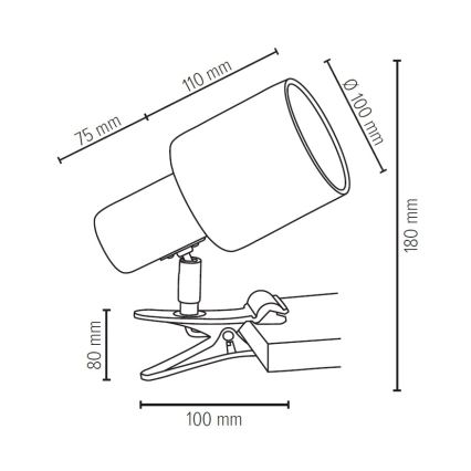 Λάμπα με κλιπ TREEHOUSE 1xE27/25W/230V δρυς