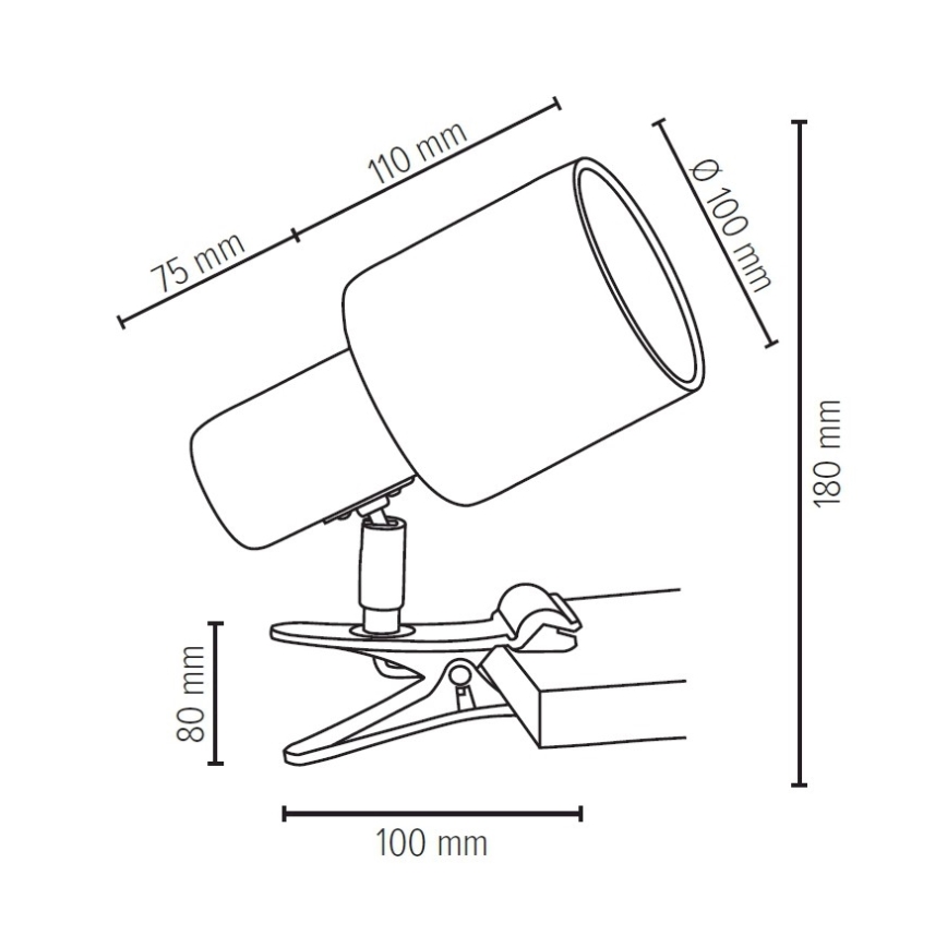 Λάμπα με κλιπ TREEHOUSE 1xE27/25W/230V δρυς