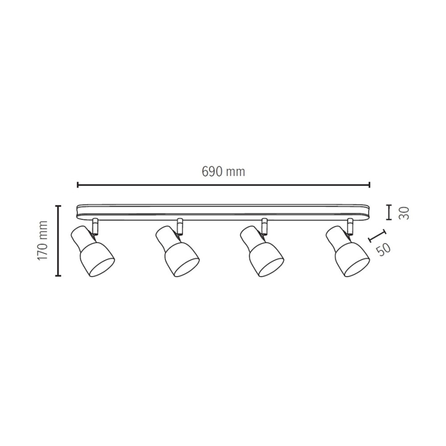 Φωτιστικό σποτ SVANTJE 4xE14/40W/230V