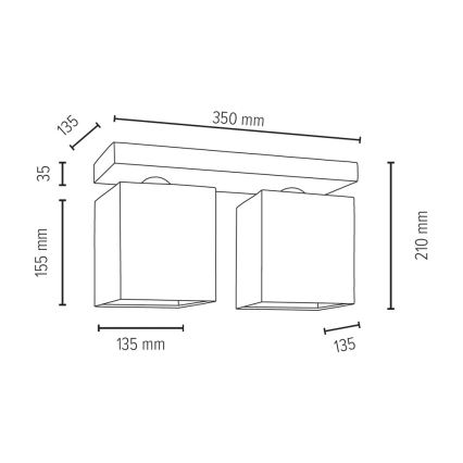 Φως οροφής GREAT 2xE27/25W/230V τσιμέντο