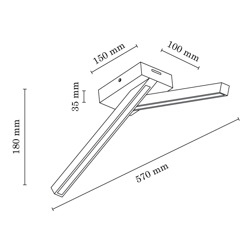 LED Πλαφονιέρα οροφής LINUS 2xLED/4,5W/230V ματ δρυς