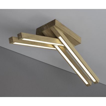 LED Επιφανειακό φωτιστικό οροφής LINUS 4xLED/4,5W/230V σε ματ απόχρωση δρυός