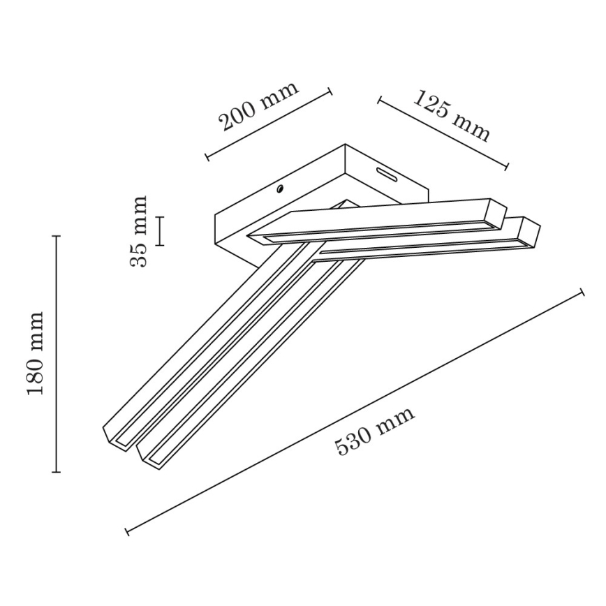 LED Πλαφονιέρα οροφής LINUS 4xLED/4,5W/230V ματ δρυς