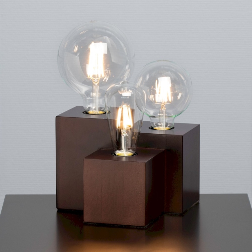 Επιτραπέζιο φωτιστικό VINCENT 3xE27/15W/230V οξιά