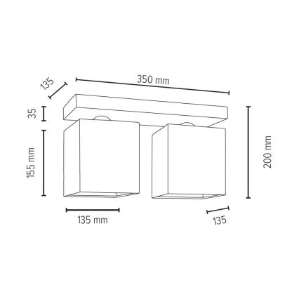 Φως οροφής INGER 2xE27/25W/230V