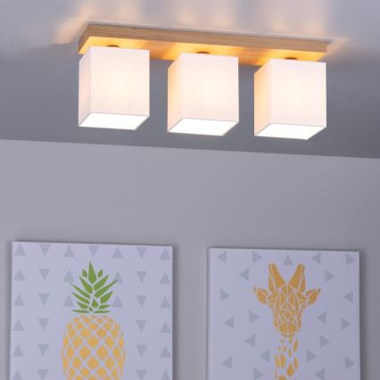 Φωτιστικό οροφής INGER 3xE27/25W/230V δρυς