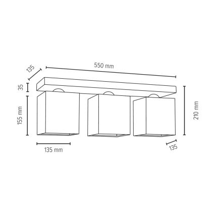 Φως οροφής INGER 3xE27/25W/230V