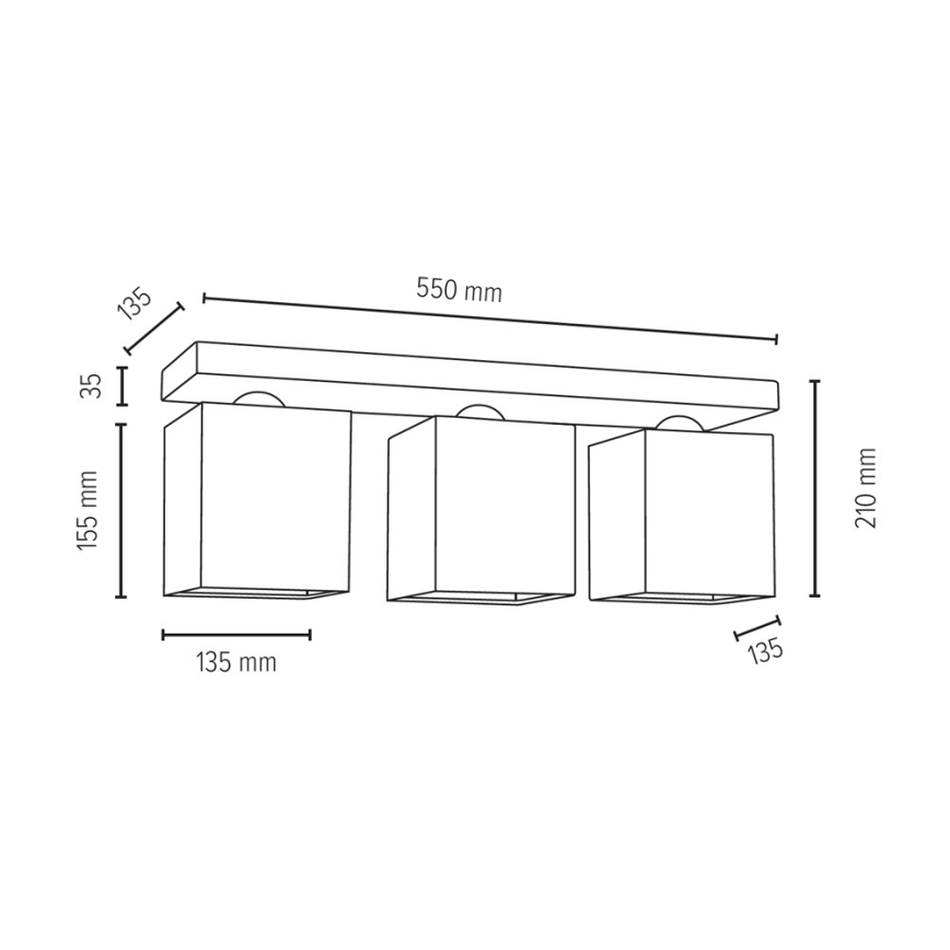 Φως οροφής INGER 3xE27/25W/230V