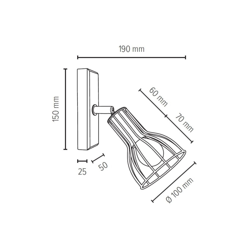 Επιτοίχιο φωτιστικό σημείου MEGAN 1xE14/40W/230V