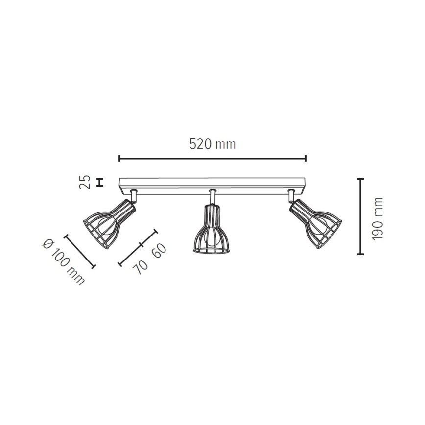 Φωτιστικό σποτ MEGAN 3xE14/40W/230V δρυς