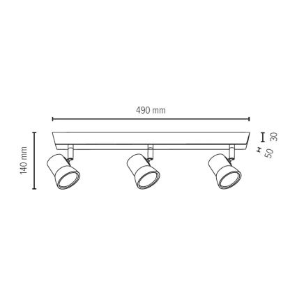 Φως σποτ LED VENLA 3xGU10/5W/230V