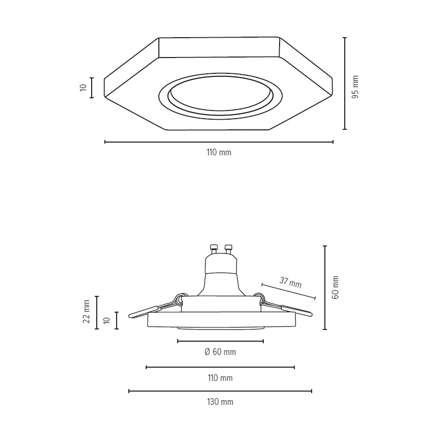 Χωνευτό Φωτιστικό LED VITAR 1xGU10/5W/230V CRI 90 οξιά