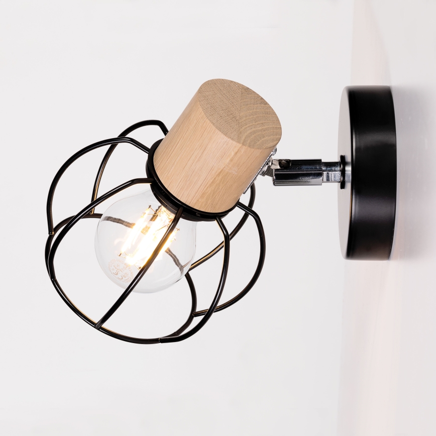 Επιτοίχιο φωτιστικό σημείου PHIPHI 1xE27/60W/230V δρυς