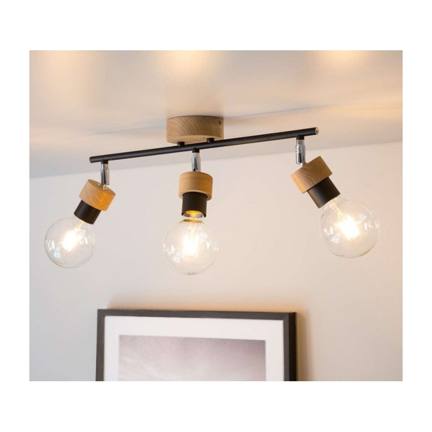 Φωτιστικό σποτ  MARJOLAINE 3xE27/25W/230V δρυς