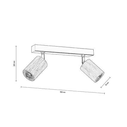 Φωτιστικό LED οροφής MATTI 2xGU10/5W/230V δρυς