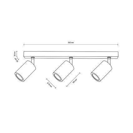 Φωτιστικό LED οροφής MATTI 3xGU10/5W/230V δρυς