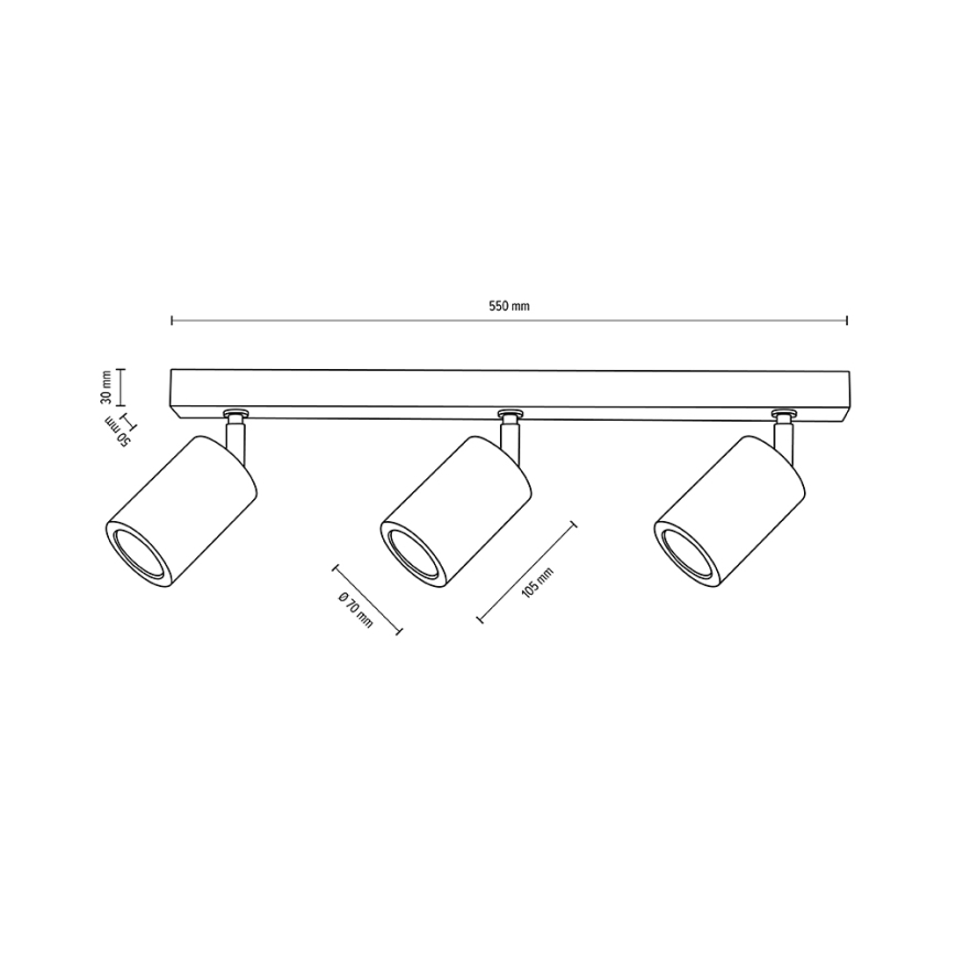 Φωτιστικό LED οροφής MATTI 3xGU10/5W/230V δρυς