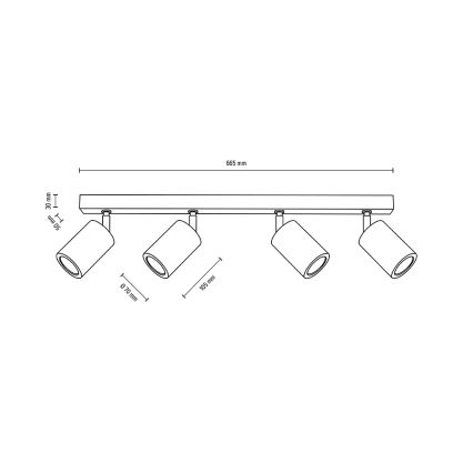 Φωτιστικό LED οροφής MATTI 4xGU10/5W/230V δρυς