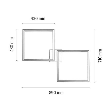 LED Dimmable φωτιστικό οροφής RAMME 2xLED/24W/230V δρυς