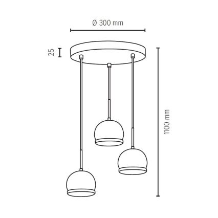 Πολύφωτο LED σε σχοινί BALL WOOD 3xGU10/5W/230V