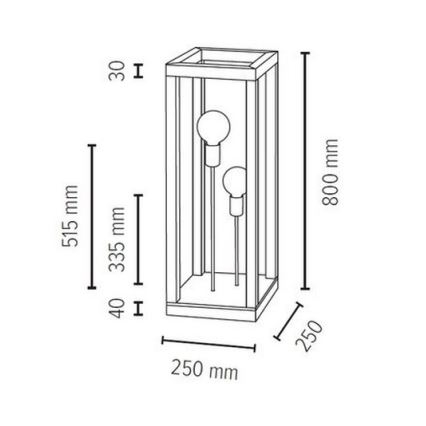 Επιδαπέδια λάμπα KAGO 2xE27/60W/230V ματ δρυς