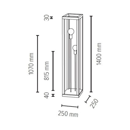 Επιδαπέδια λάμπα KAGO 2xE27/60W/230V ματ δρυς