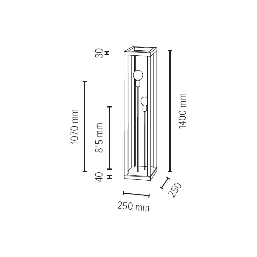 Επιδαπέδια λάμπα KAGO 2xE27/60W/230V ματ δρυς