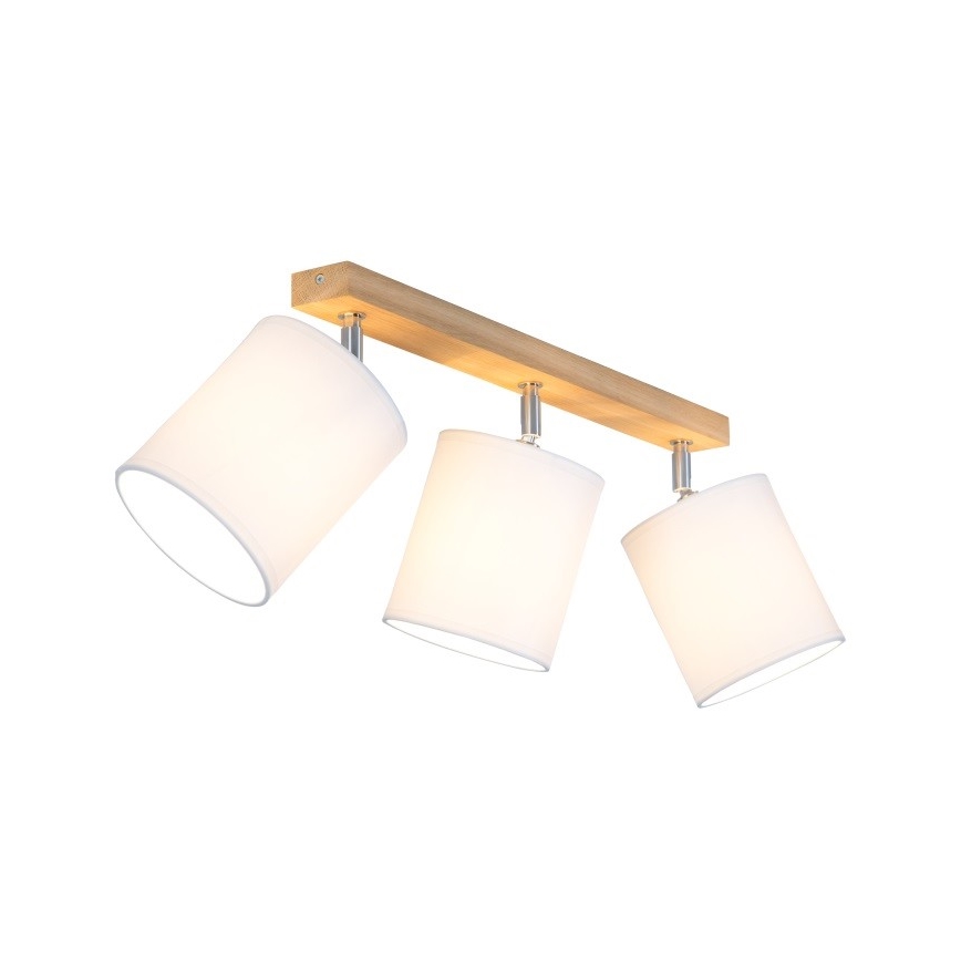 Σποτ φωτιστικό APRILLIA 3xE27/25W/230V, φινίρισμα δρυς/λευκό