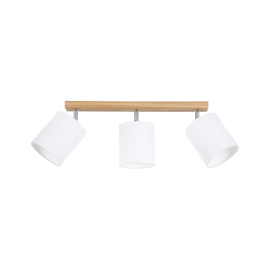 Σποτ φωτιστικό APRILLIA 3xE27/25W/230V, φινίρισμα δρυς/λευκό