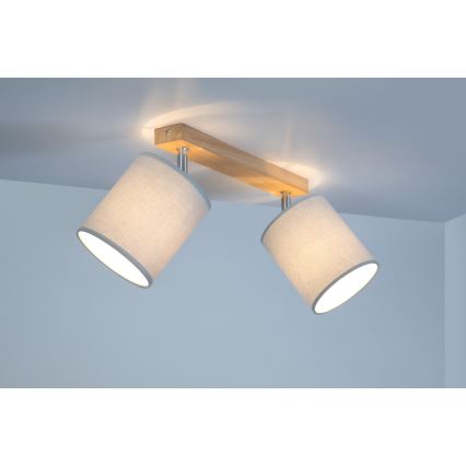 Φωτιστικό σποτ APRILLIA 2xE27/25W/230V δρυς γκρι