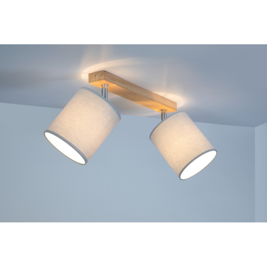 Φωτιστικό σποτ APRILLIA 2xE27/25W/230V δρυς γκρι
