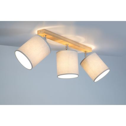 Φωτιστικό σποτ APRILLIA 3xE27/25W/230V δρυς γκρι