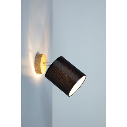 Σποτ τοίχου APRILLIA 1xE27/25W/230V δρυς μαύρο