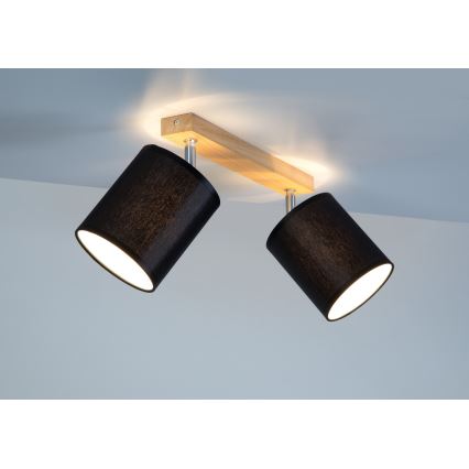 Σποτ φωτιστικό APRILLIA 2xE27/25W/230V δρυς μαύρο