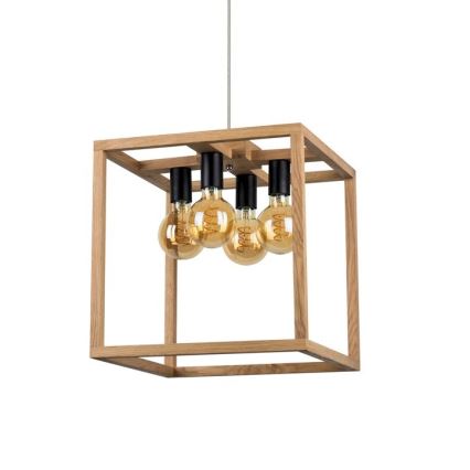 Κρεμαστό φωτιστικό οροφής KAGO 4xE27/60W/230V δρυς