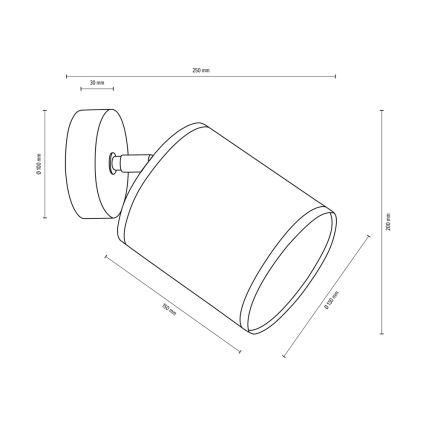 Προβολέας τοίχου BOHO 1xE27/25W/230V δρυς