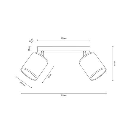 Φωτιστικό σποτ οροφής BOHO 2xE27/25W/230V δρυς