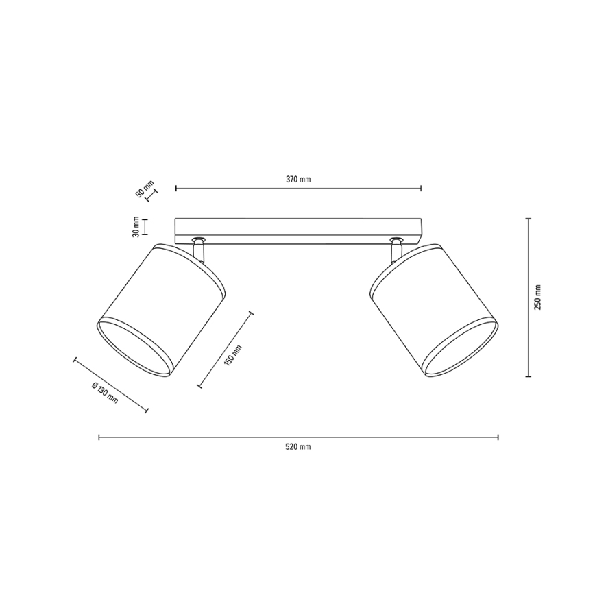Φωτιστικό σποτ οροφής BOHO 2xE27/25W/230V δρυς