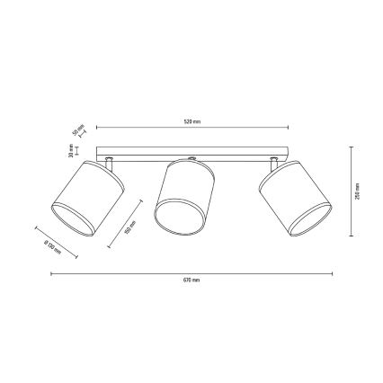 Φωτιστικό σποτ οροφής BOHO 3xE27/25W/230V δρυς