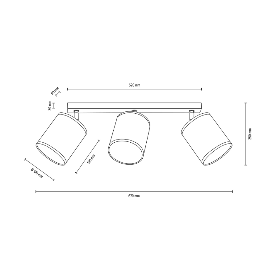 Φωτιστικό σποτ οροφής BOHO 3xE27/25W/230V δρυς