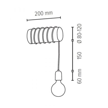 Φωτιστικό τοίχου TRABO 1xE27/60W/230V πεύκο