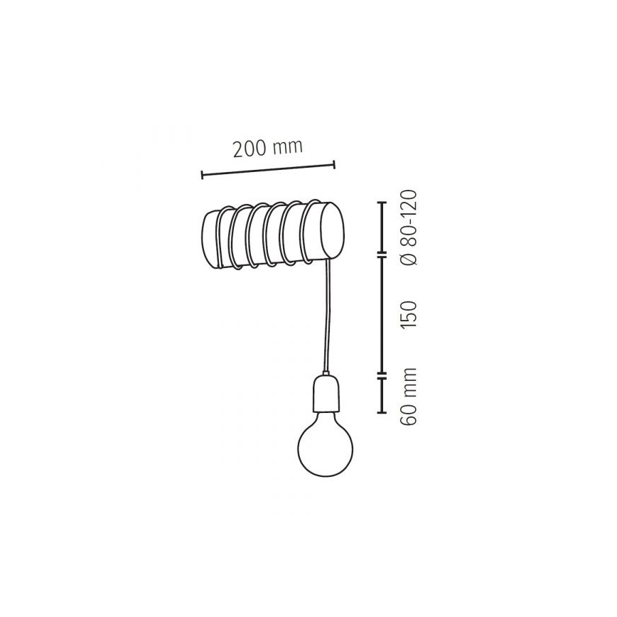 Φωτιστικό τοίχου TRABO 1xE27/60W/230V πεύκο