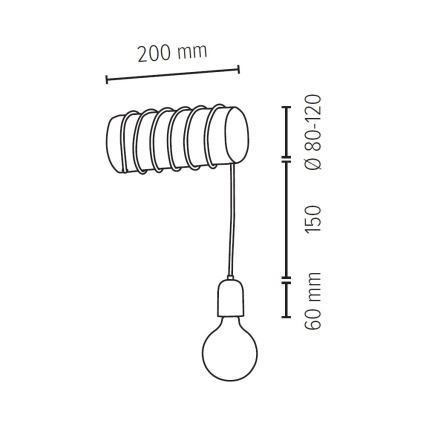 Φως τοίχου TRABO 1xE27/25W/230V