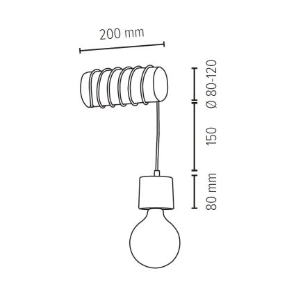 Φωτιστικό τοίχου TRABO 1xE27/60W/230V πεύκο